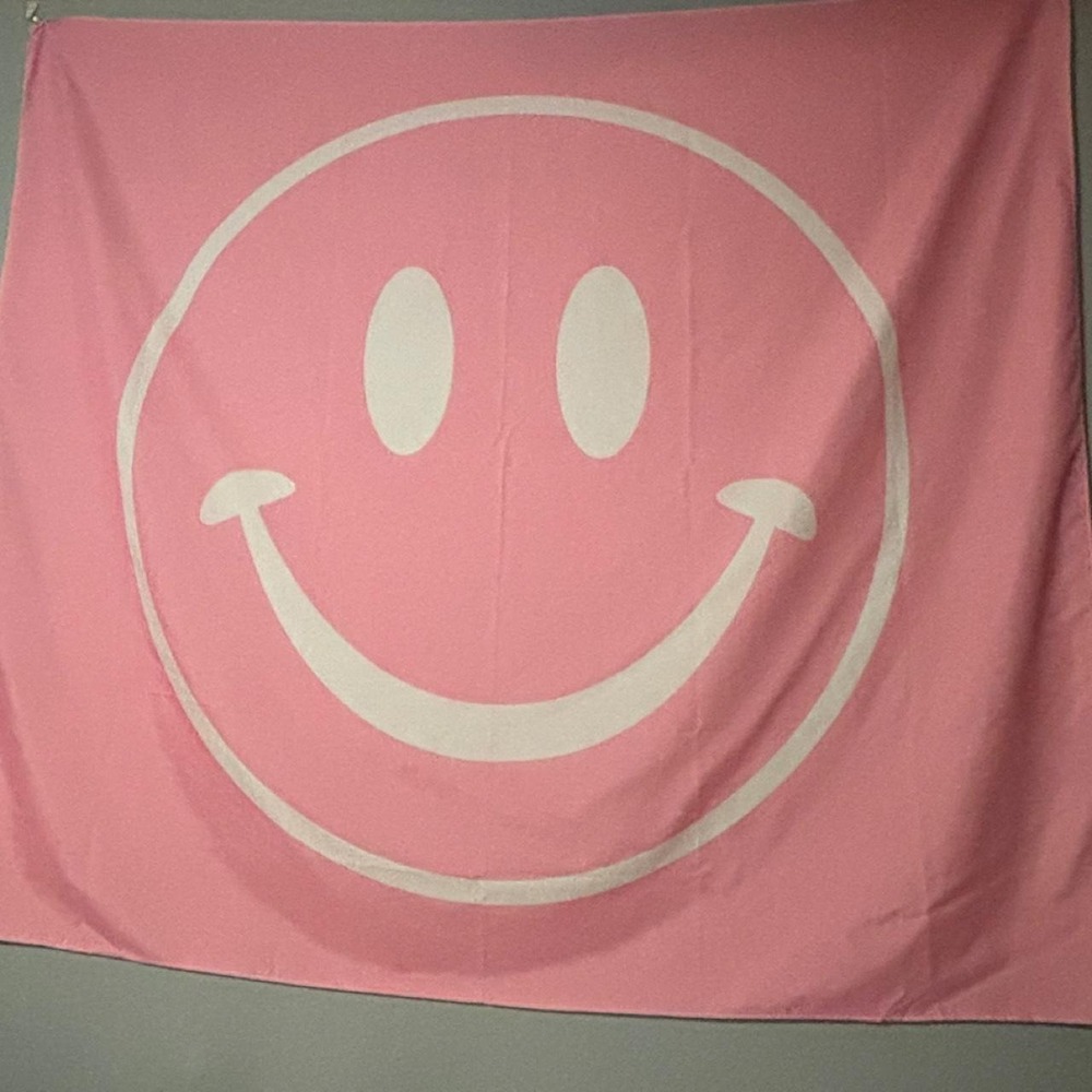 Pink Smiley Face Tapestry